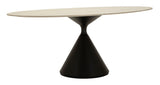 Space márvány hatású ovális étkezőasztal 180x90 cm – modern design, fekete talppal Étkezőasztal Mauro Ferretti