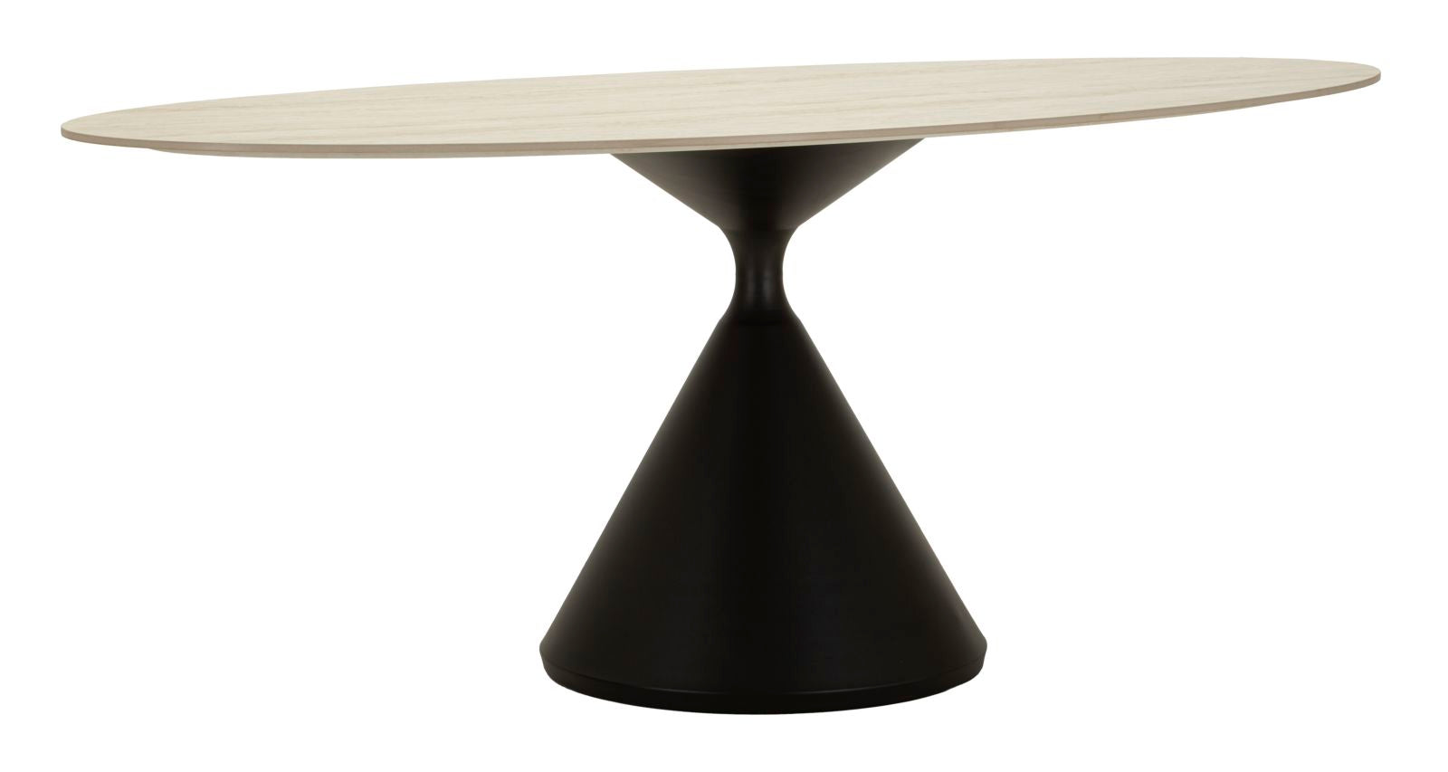 Space márvány hatású ovális étkezőasztal 180x90 cm – modern design, fekete talppal Étkezőasztal Mauro Ferretti