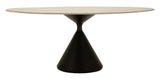 Space márvány hatású ovális étkezőasztal 180x90 cm – modern design, fekete talppal Étkezőasztal Mauro Ferretti
