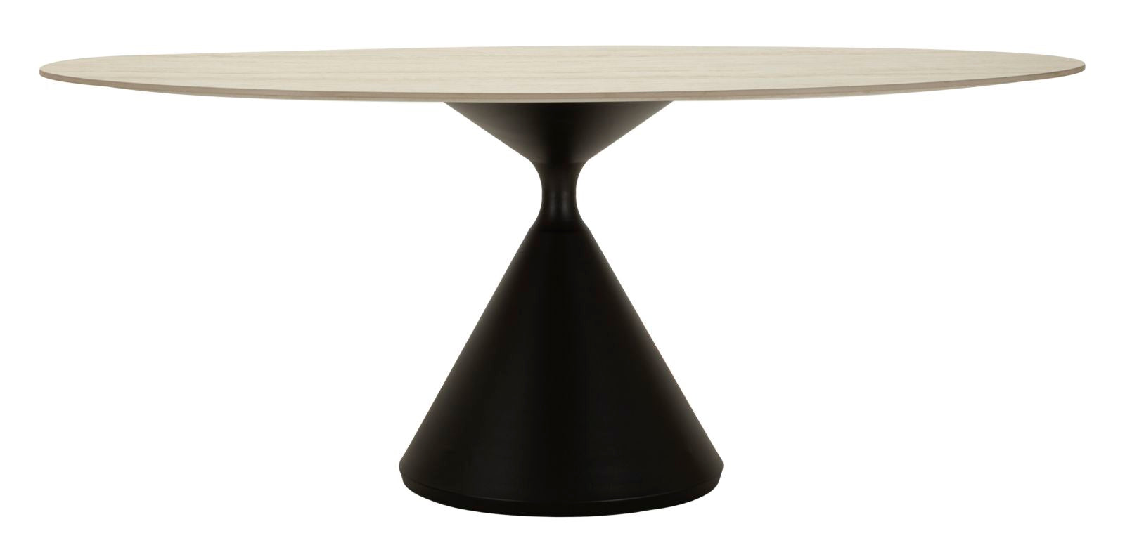 Space márvány hatású ovális étkezőasztal 180x90 cm – modern design, fekete talppal Étkezőasztal Mauro Ferretti