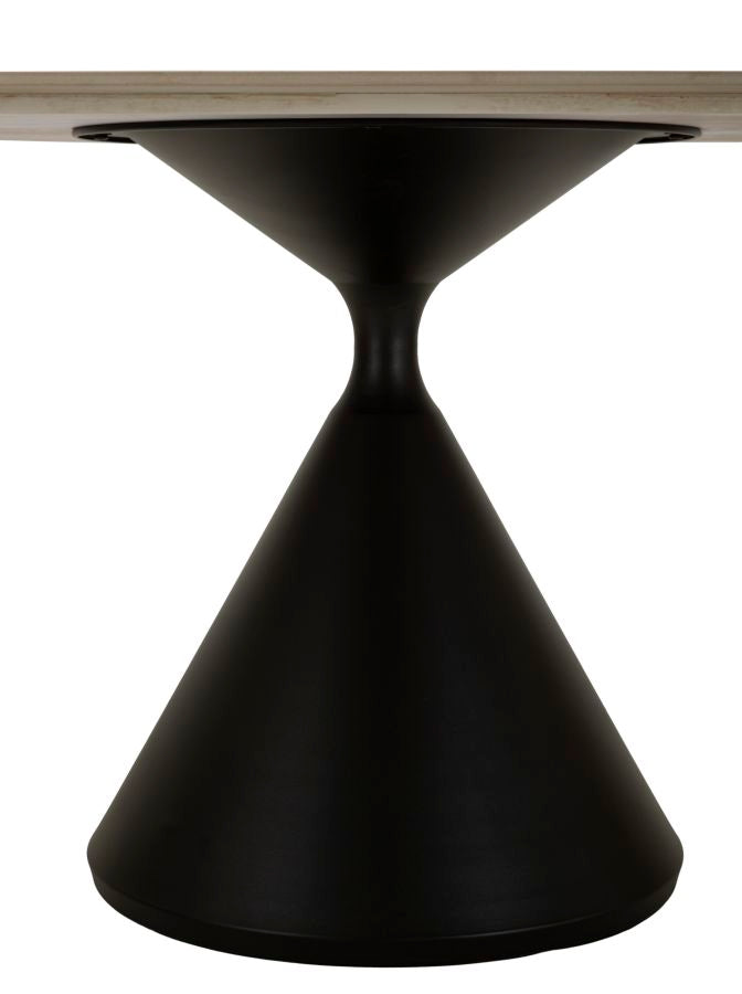 Space márvány hatású ovális étkezőasztal 180x90 cm – modern design, fekete talppal Étkezőasztal Mauro Ferretti