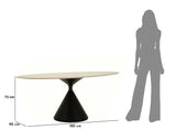Space márvány hatású ovális étkezőasztal 180x90 cm – modern design, fekete talppal Étkezőasztal Mauro Ferretti