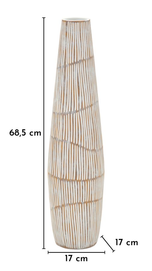 Padlóváza 68,5 cm antikolt tört fehér