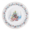 Karácsonyi fenyőfás hintalovas porcelán desszertes tányér - 20 cm