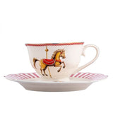 Karácsonyi porcelán csésze aljjal - 200 ml körhintás Royal Christmas