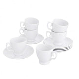 Porcelán espresso kávés csésze aljjal - 100 ml - 6 személyes készlet