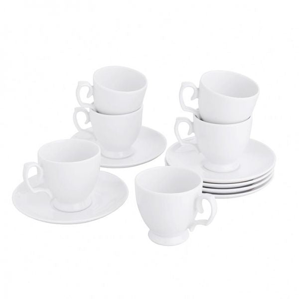 Porcelán espresso kávés csésze aljjal - 100 ml - 6 személyes készlet