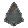 Fenyőágas Vintage karácsonyi kerámia kínálótálka - 16x13 cm - fenyő formájú