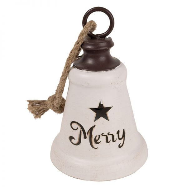 Karácsonyi harang felakasztható Merry felirattal 15 cm