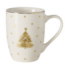 Karácsonyi porcelán bögre arany fenyőfás 330 ml