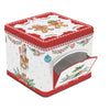 Karácsonyi kihajtható ablakos fém tároló doboz Sweet Christmas 14x14x12 cm