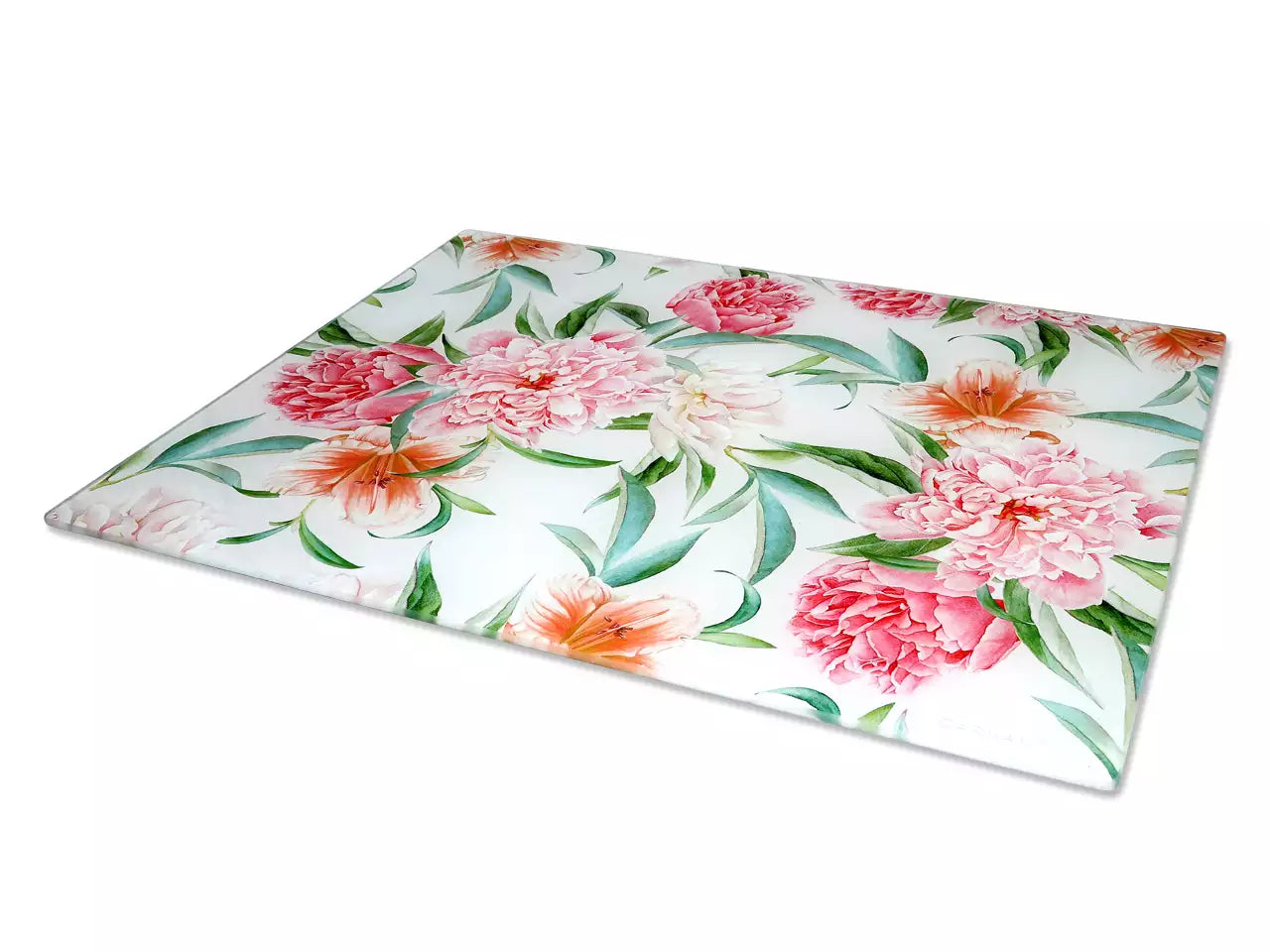 Üveg konyhai vágódeszka 40×30 cm – virágos