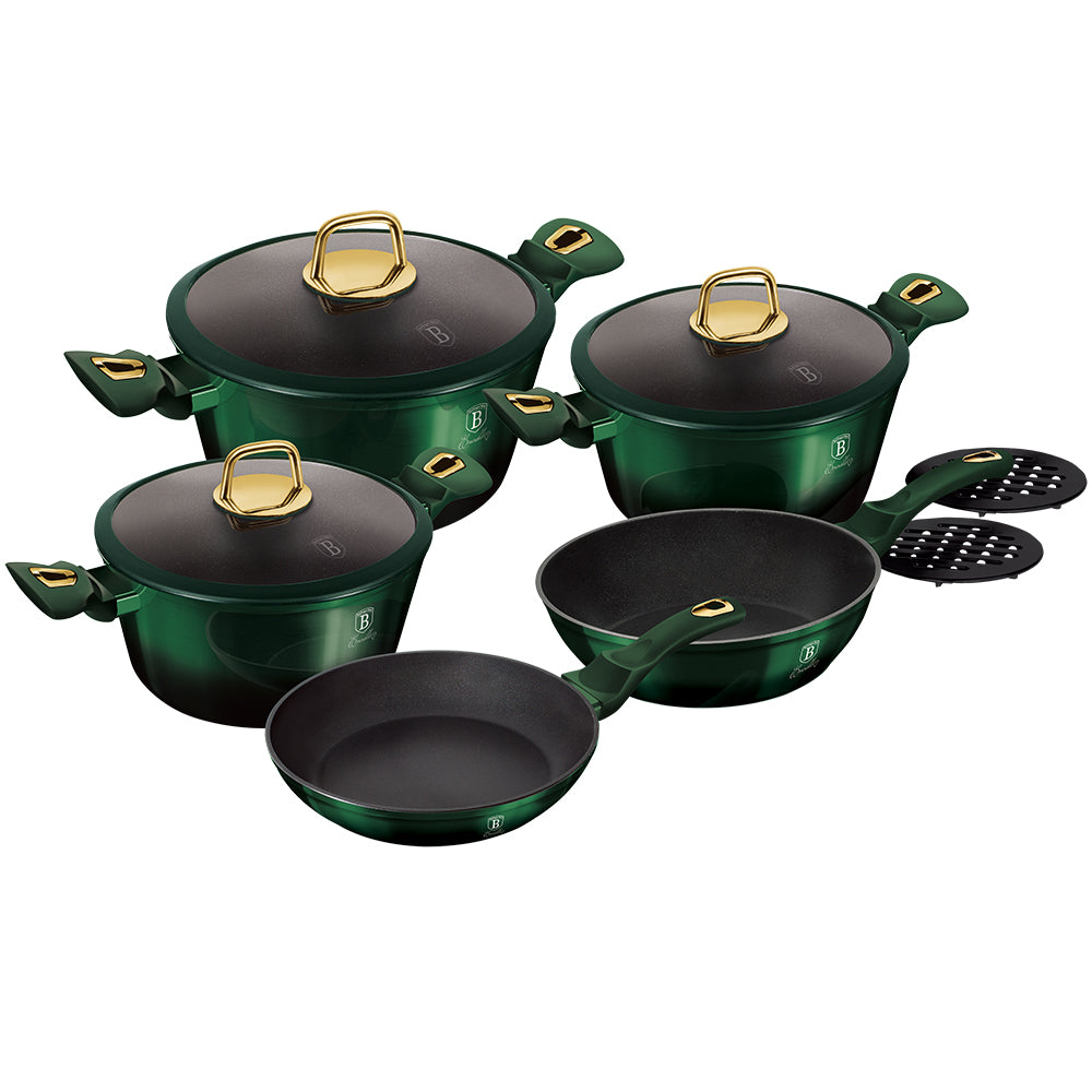 10 részes indukciós edénykészlet smaragdzöld Berlinger Haus Emerald Collection