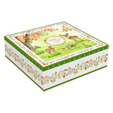 Porcelán őszi szarvas mintás desszertes tányér 19 cm 4 db szett díszdobozban