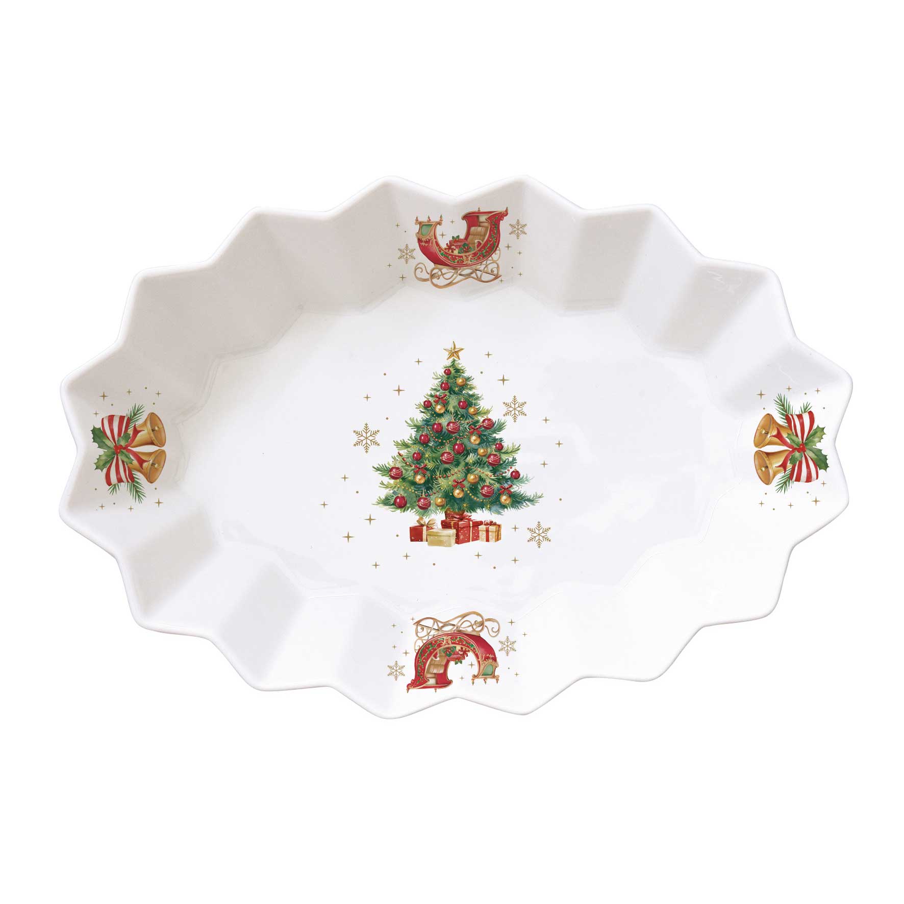 Karácsonyi porcelán ovális kínáló tál 25x17 cm díszdobozban Christmas Tale