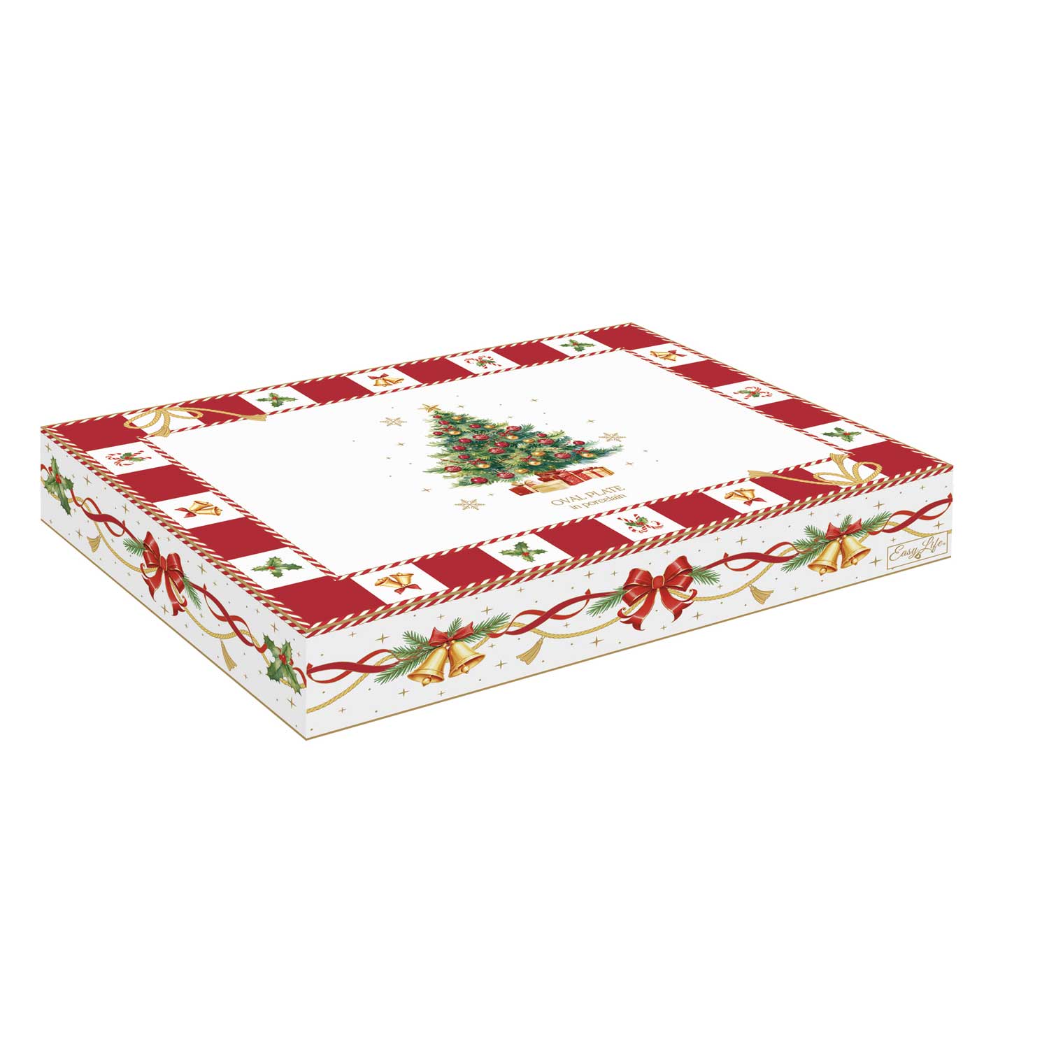 Karácsonyi porcelán ovális kínáló tál 25x17 cm díszdobozban Christmas Tale