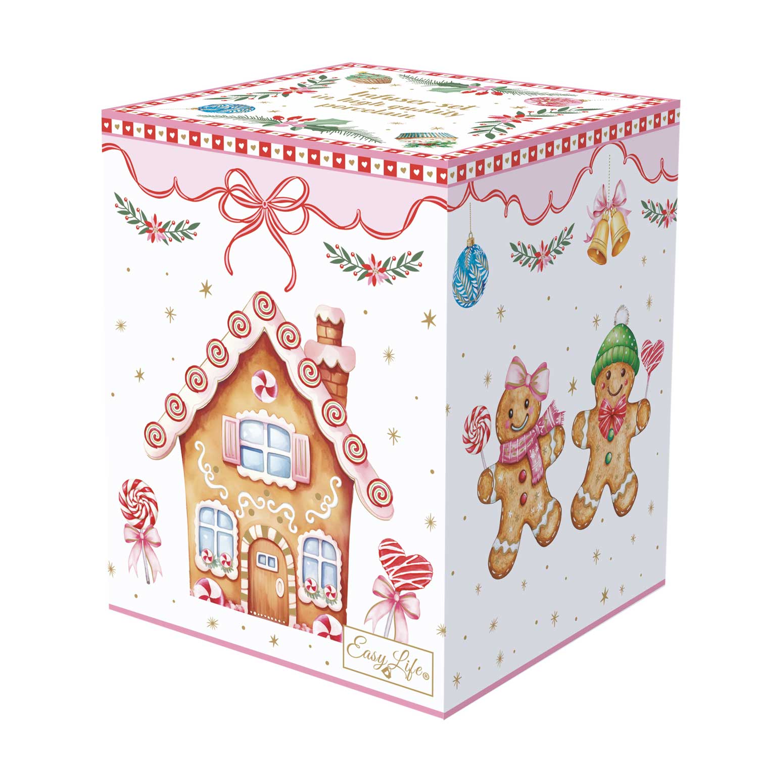 Karácsonyi Porcelán bögre fém szűrővel díszdobozban Sweet Christmas