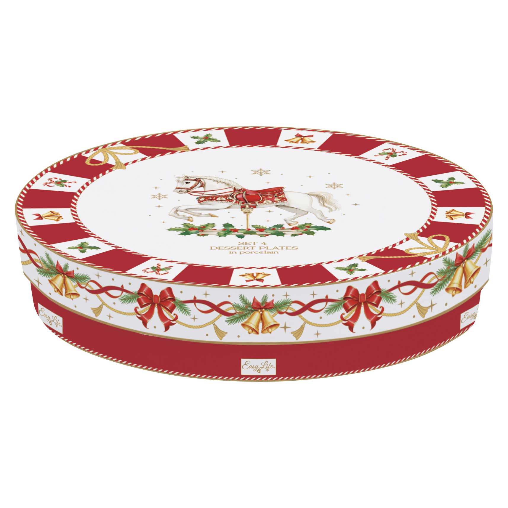 Karácsonyi porcelán desszertes tányér 4 db szett díszdobozban Christmas Tale