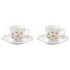 Karácsonyi porcelán eszpresszó csésze szett 2 személyes szett díszdobozban fehér arany mikulásvirág White Elegance