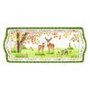 Őszi erdei mintás porcelán kínáló tálca 35x15 cm Fairy Forest