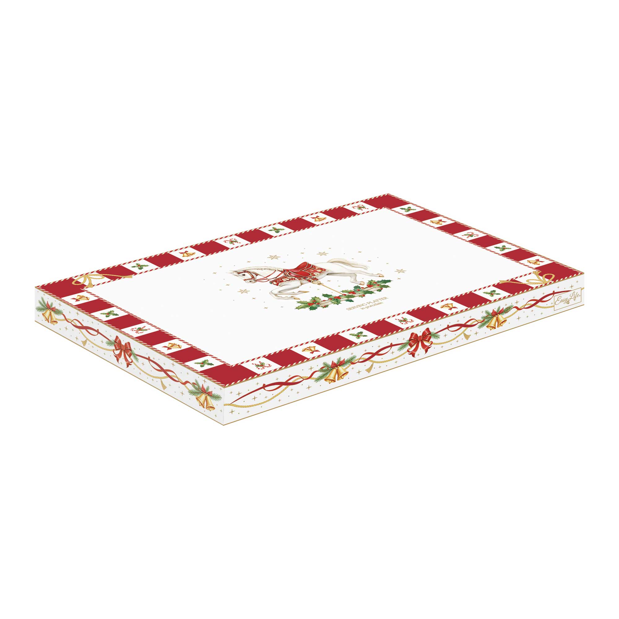 Karácsonyi porcelán ovális kínáló tál díszdobozban Christmas Tale 35x23,5 cm