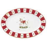 Karácsonyi porcelán ovális kínáló tál díszdobozban Christmas Tale 35x23,5 cm