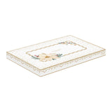 Karácsonyi porcelán ovális kínáló tál 35x23,5 cm díszdobozban fehér arany mikulásvirág White Elegance