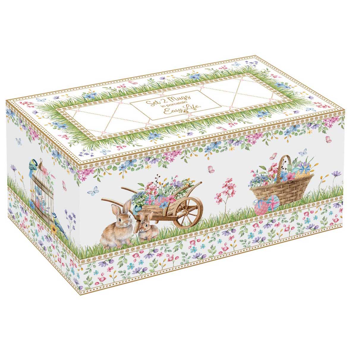 Spring Bloom húsvéti porcelán bögre 275 ml 2 db szett díszdobozban