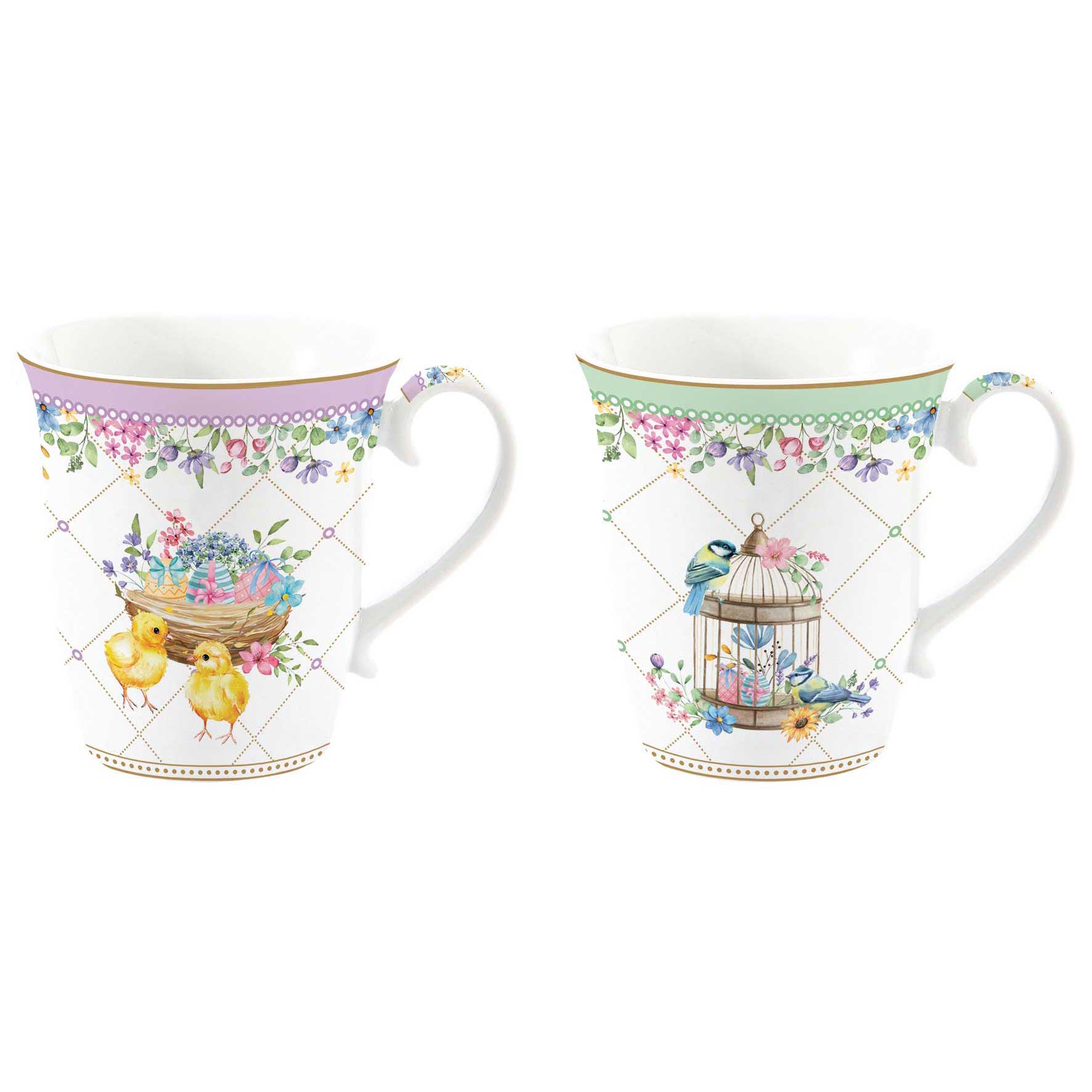Spring Bloom húsvéti porcelán bögre 275 ml 2 db szett díszdobozban