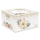 Karácsonyi porcelán nagy reggeliző csésze 370 ml díszdobozban fehér arany mikulásvirág White Elegance