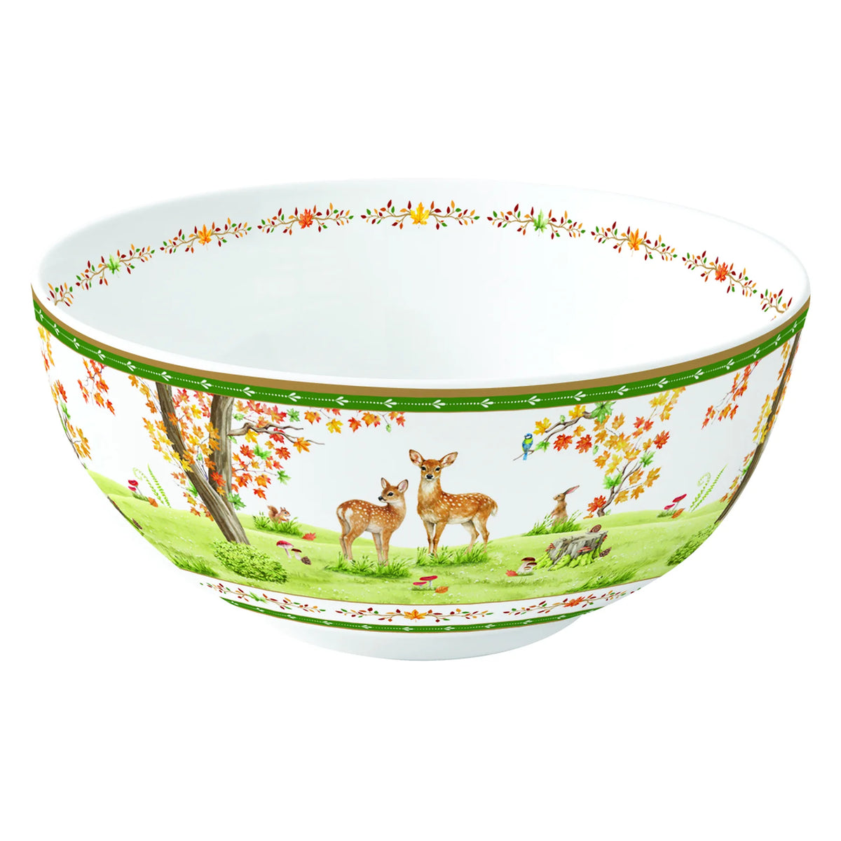 Őszi erdei mintás porcelán nagy mély tál 23 cm Fairy Forest