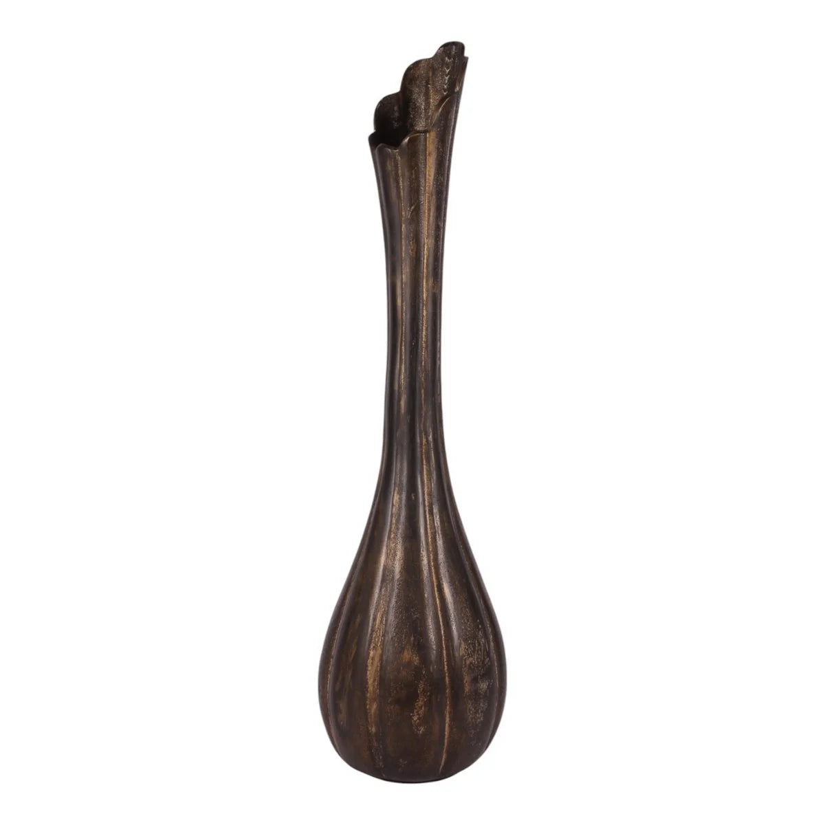 Alumínium magas padlóváza 75 cm – antik arany