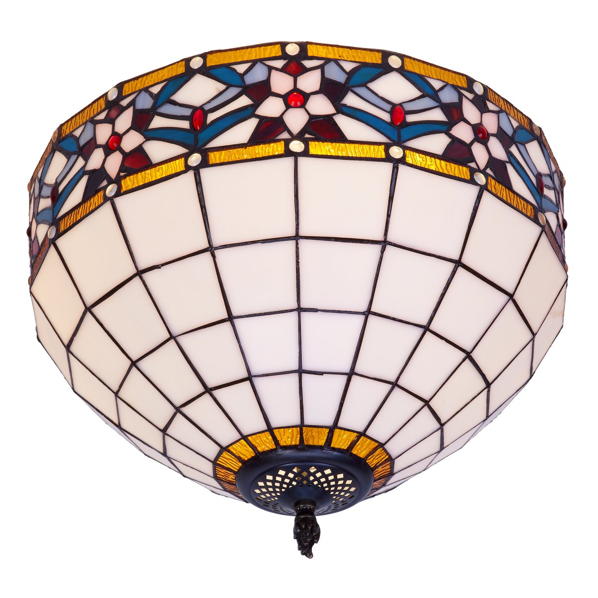 Tiffany mennyezeti lámpa 40 cm – Museum, fehér