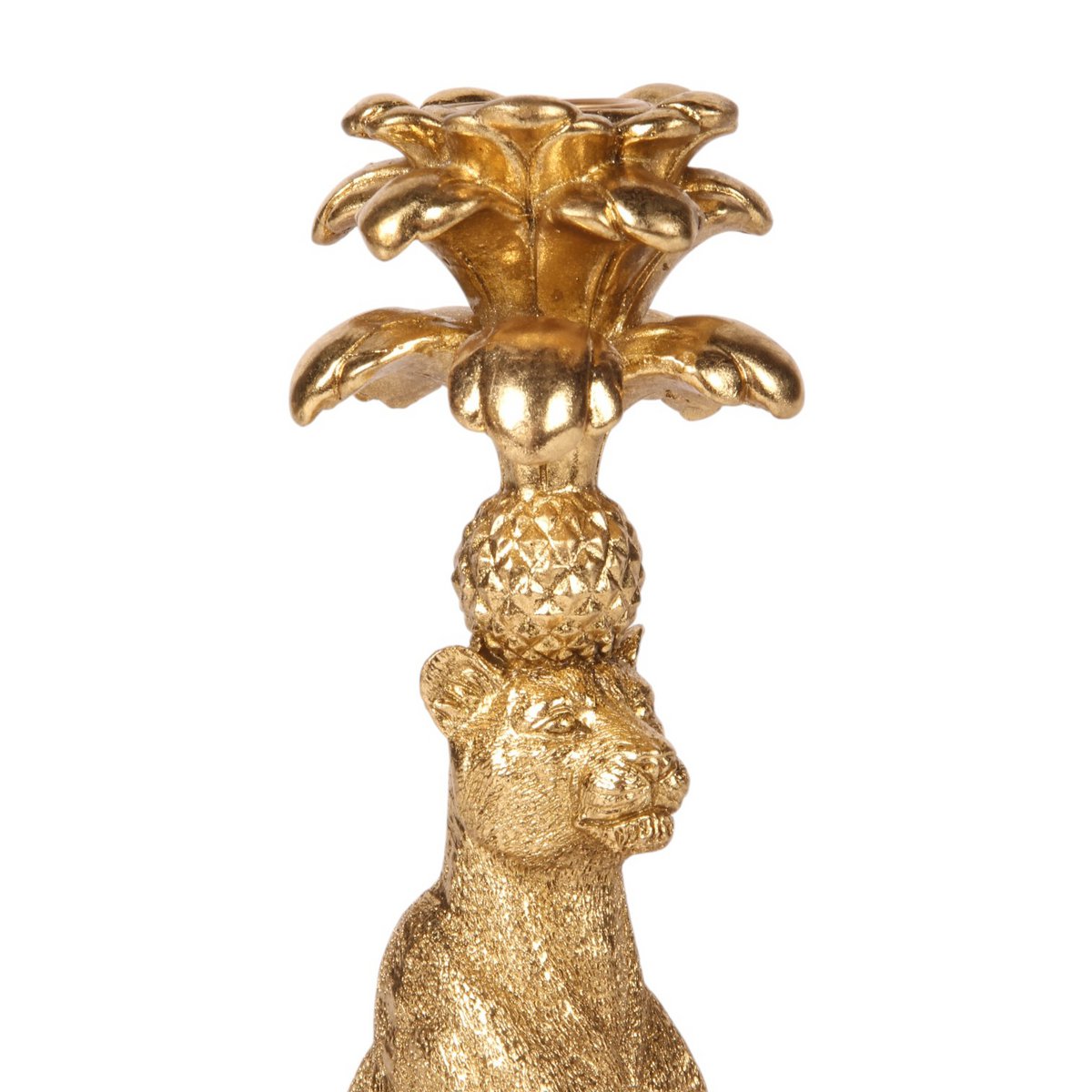 Leopárd gyertyatartó 23,5 cm – arany