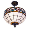 Tiffany mennyezeti lámpa 30 cm – Museum, fehér