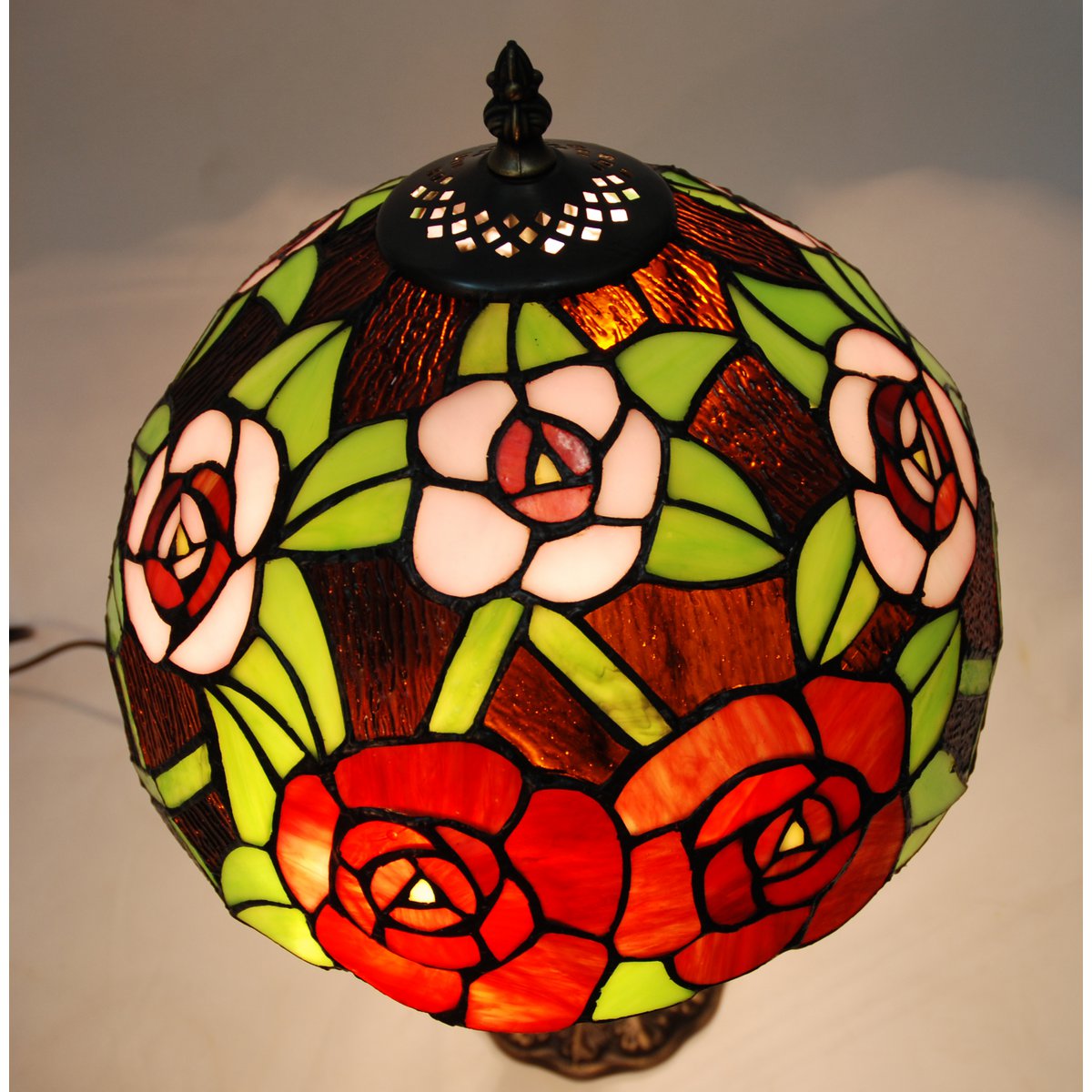 Tiffany asztali lámpa 30 cm – New York, többszínű