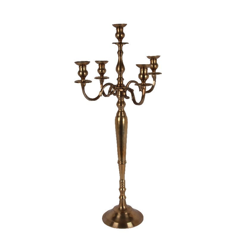 Vintage gyertyatartó 104 cm – 5 ágú, arany