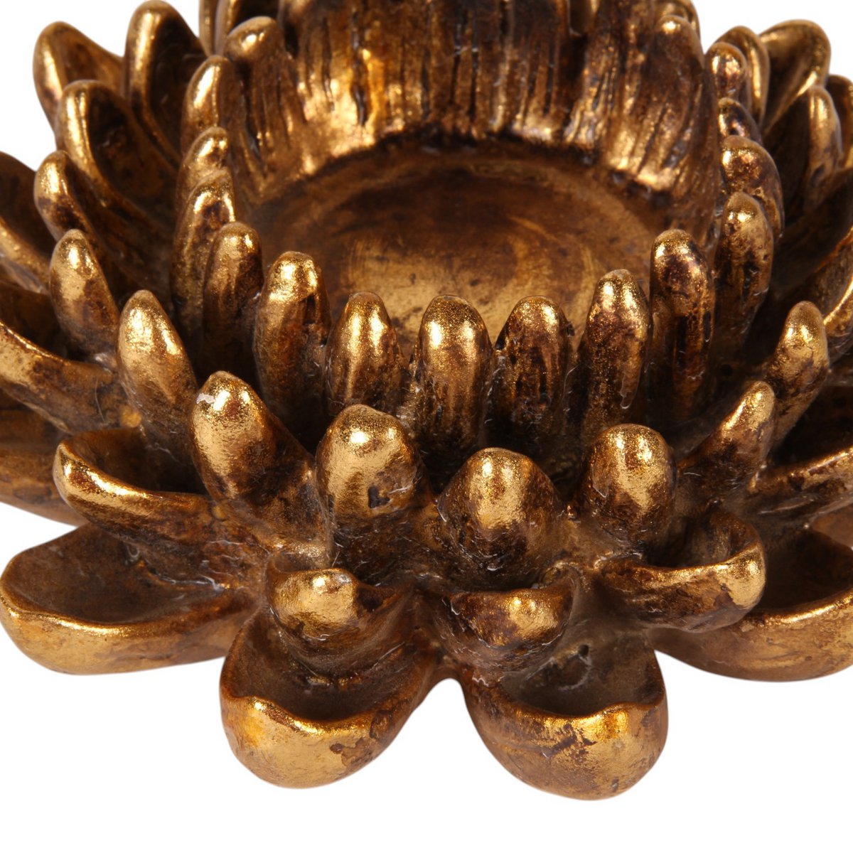 Vintage gyertyatartó 12 cm – virágos, arany