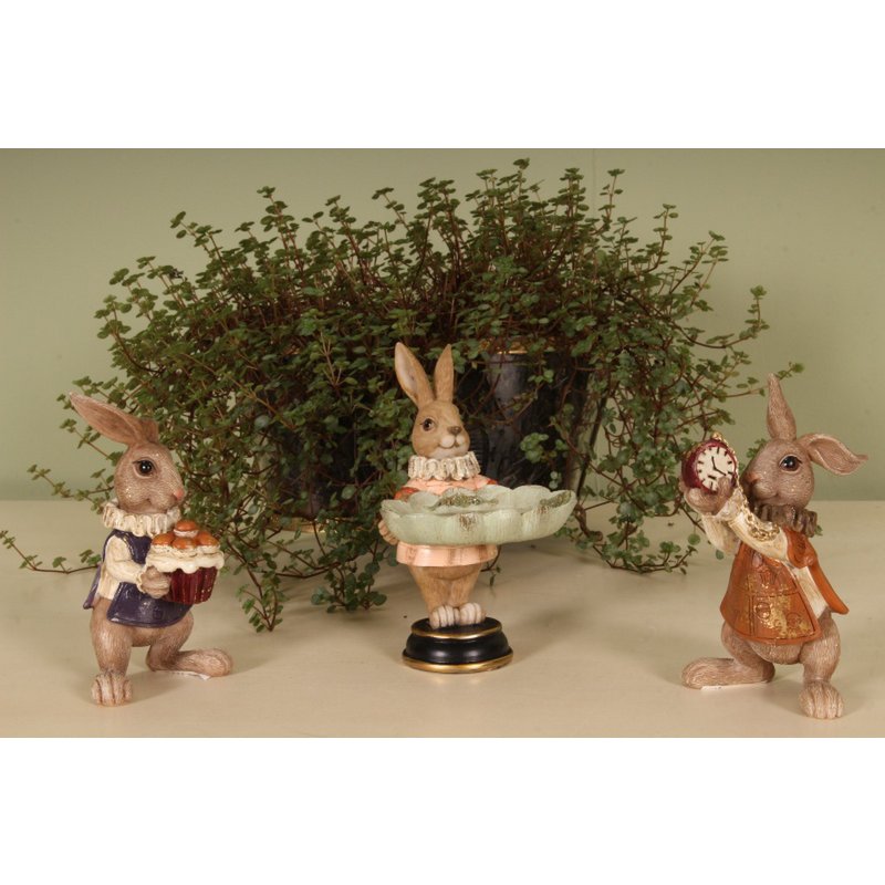 Barokk dekor figura nyúl 14 cm