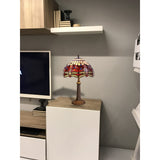 Tiffany asztali lámpa 30 cm – Belle Rouge, Garnet