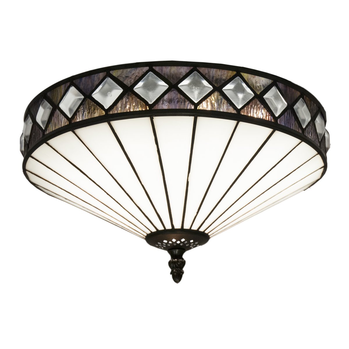 Tiffany mennyezeti lámpa 30 cm – Illumina, fehér