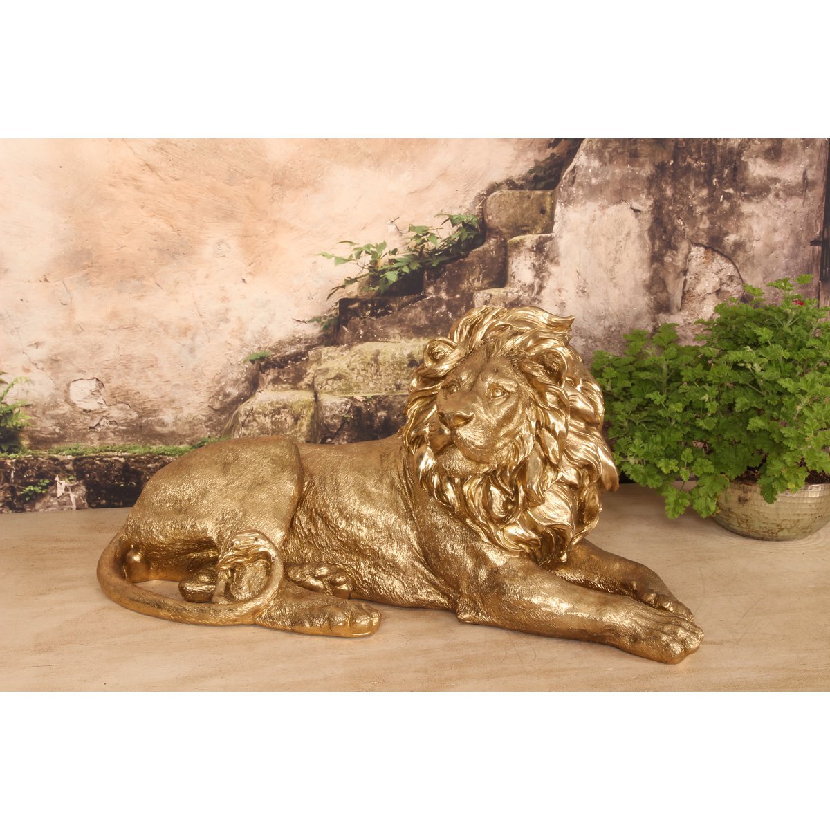 Dekor figura oroszlán 39 cm – arany