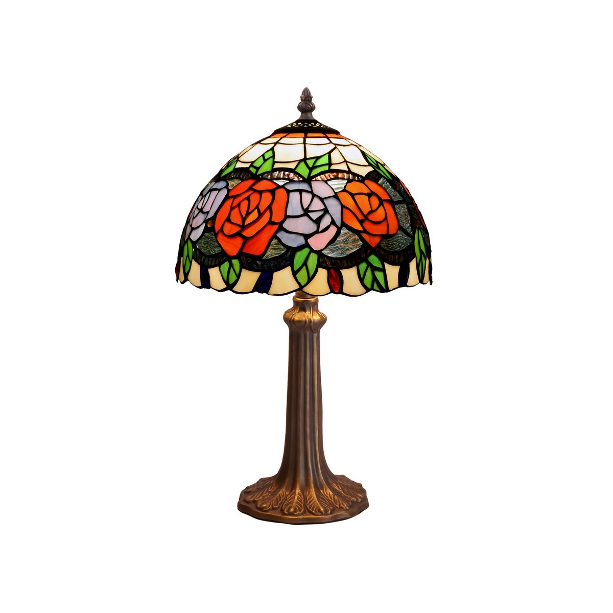 Tiffany asztali lámpa 20 cm – Rosy, többszínű