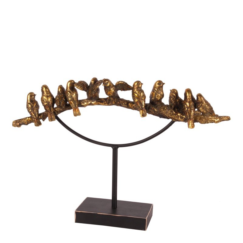 Madárpár 30 cm – arany