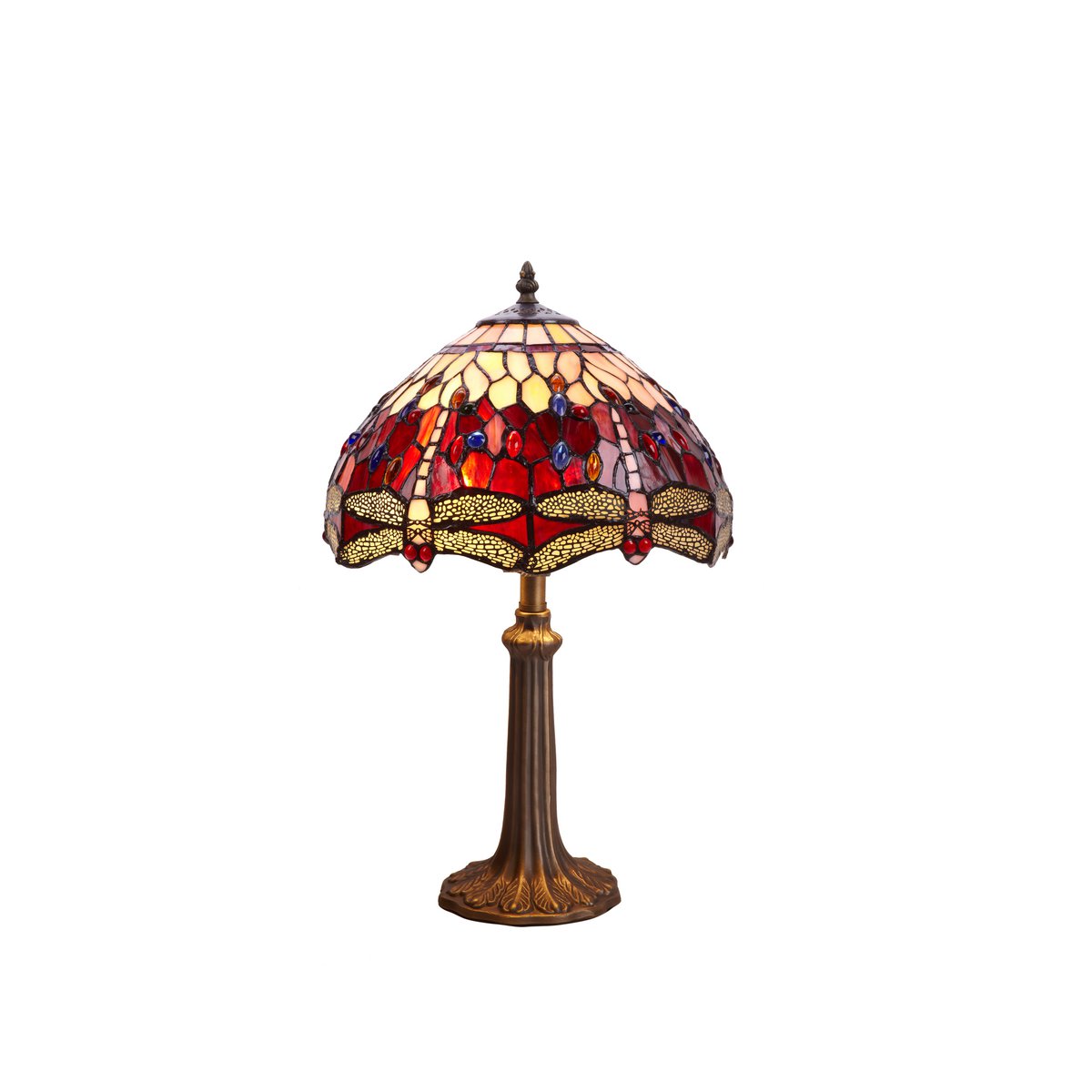Tiffany asztali lámpa 30 cm – Belle Rouge, Garnet