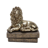 Dekor figura oroszlán könyveken 21 cm – arany
