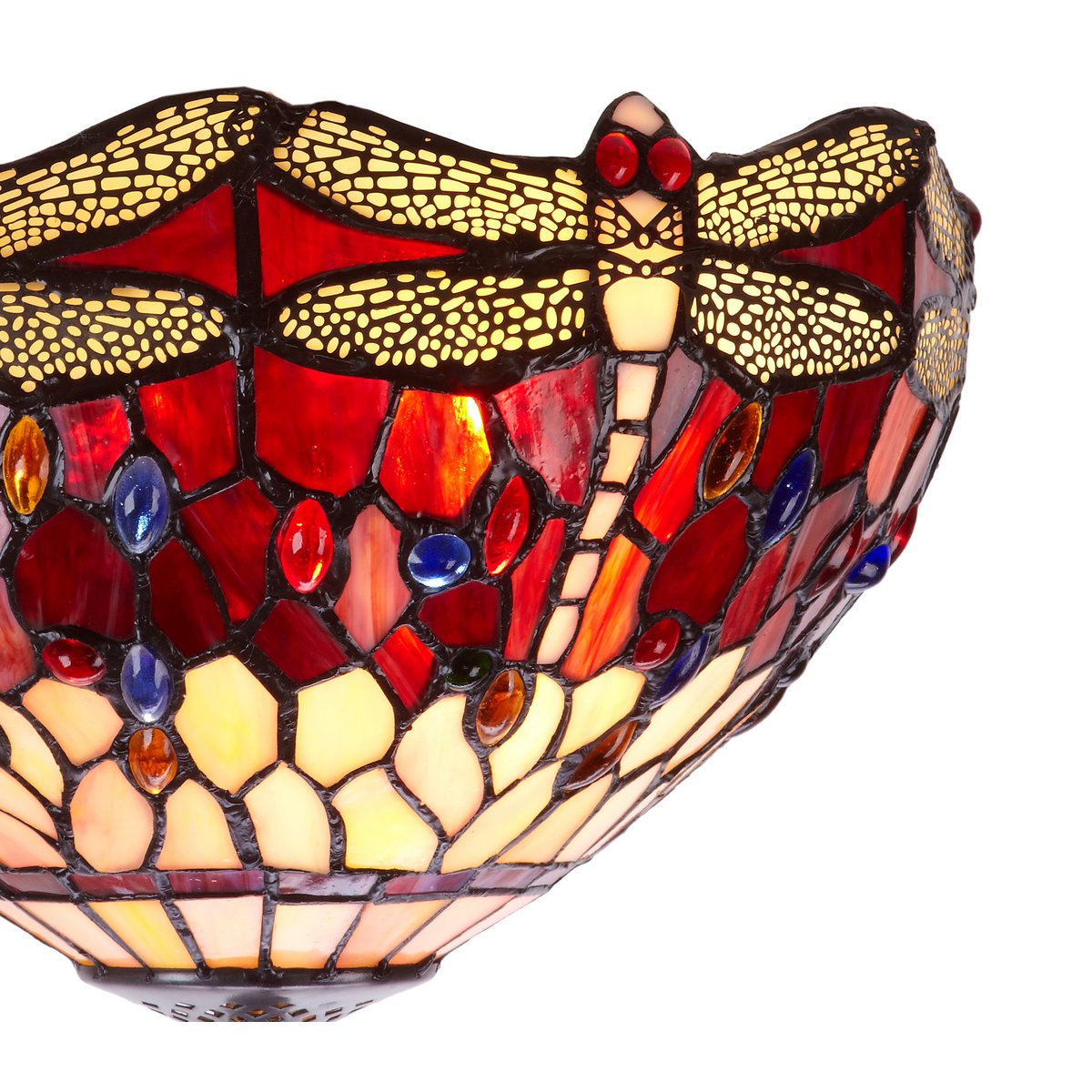 Tiffany mennyezeti lámpa 40 cm – Belle Rouge, GRANATTE