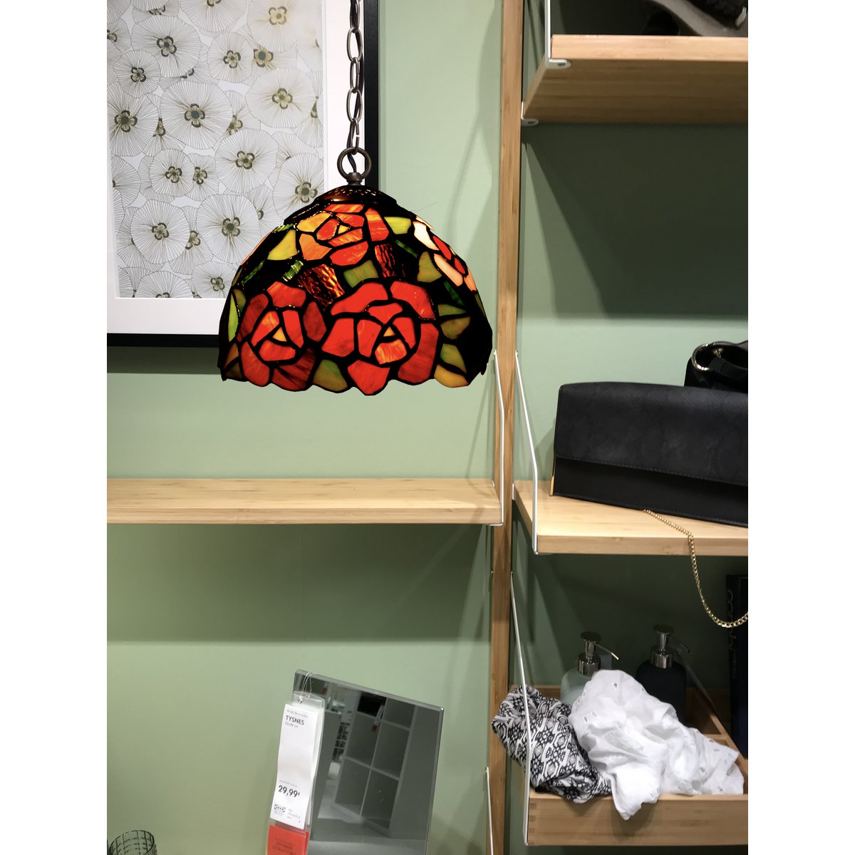 Tiffany függőlámpa 20 cm – New York, többszínű