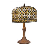 Tiffany asztali lámpa 30 cm – Queen, fehér