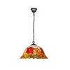 Tiffany függőlámpa 40 cm – Bell, fehér-sárga-narancssárga